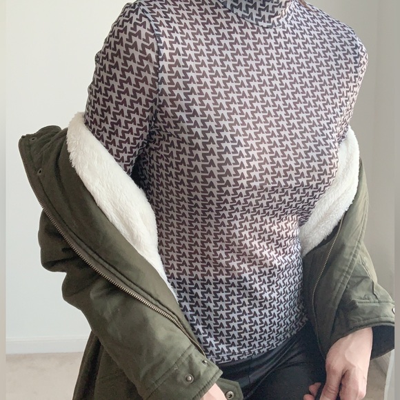 SHERPA LINED UTILITY PARKA JACKET COAT - DARK OLIVE GREEN - Picture 7 of 10